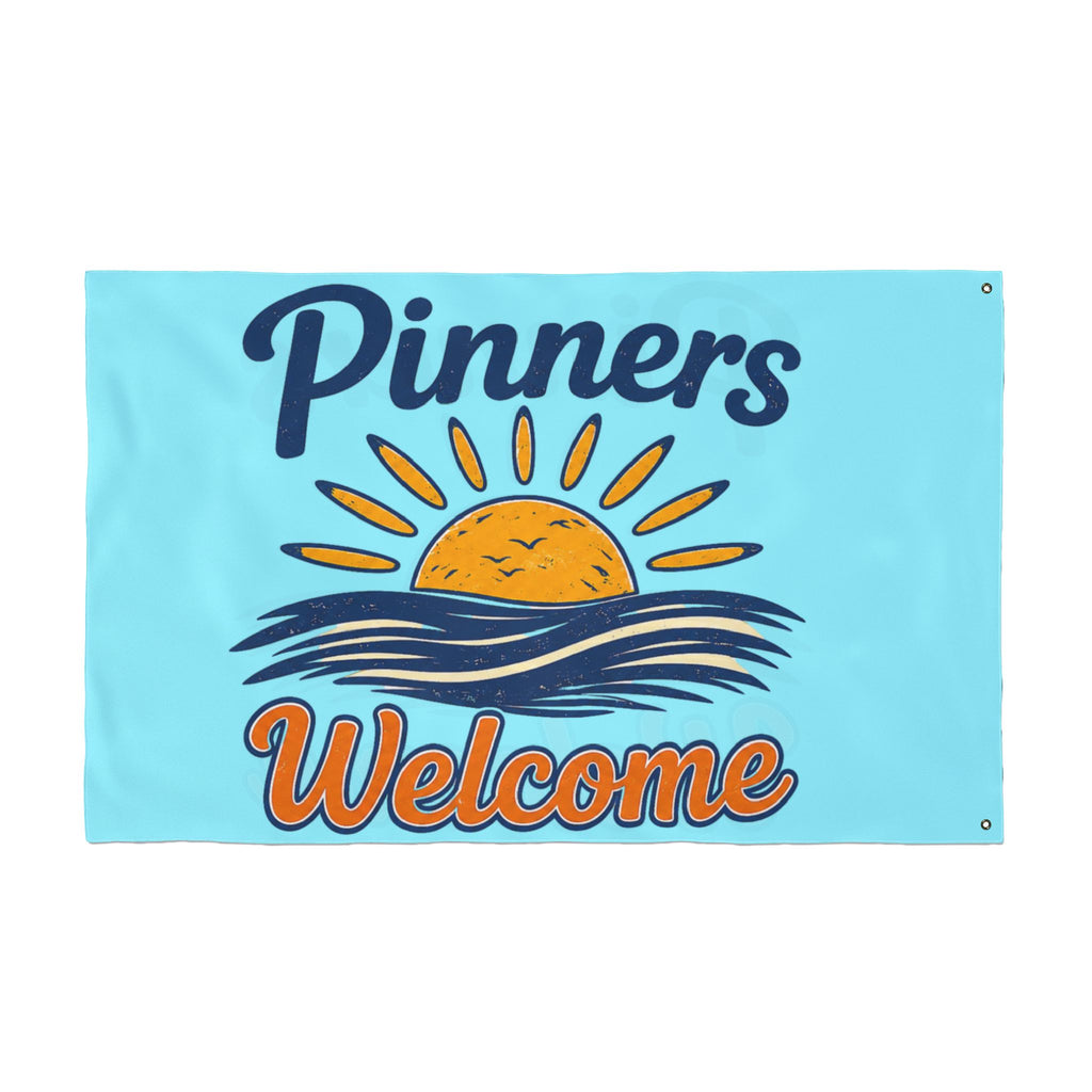 "Pinners Welcome" Double Sided Flag - BLUE