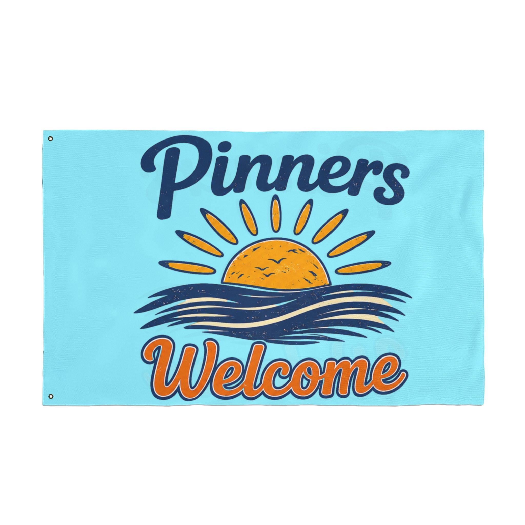 "Pinners Welcome" Double Sided Flag - BLUE