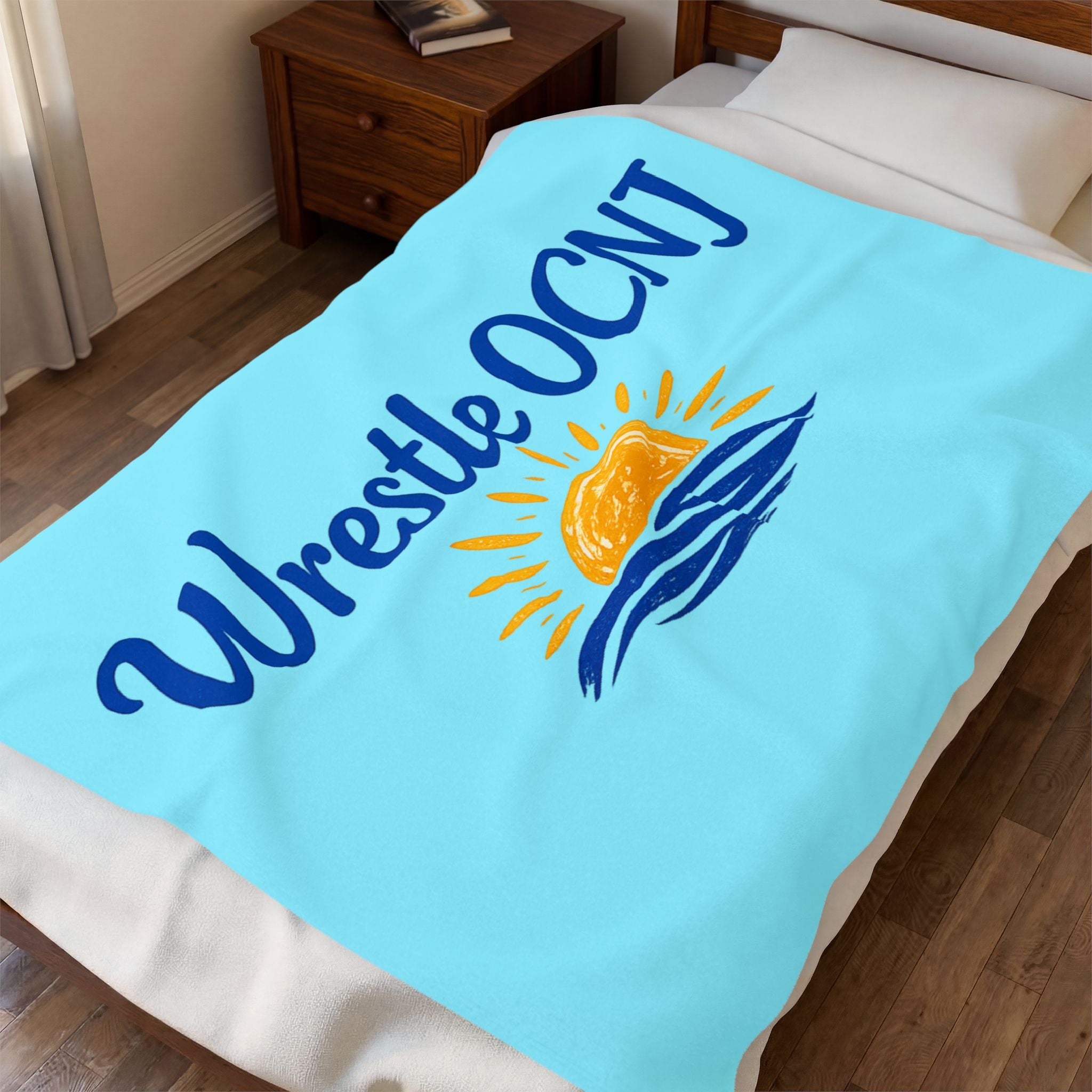 "Wrestle OCNJ" - Velveteen Plush Blanket