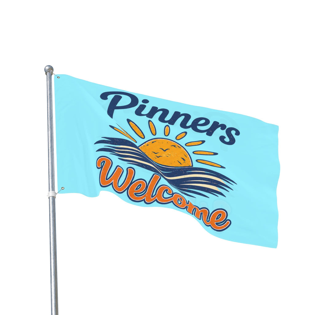"Pinners Welcome" Double Sided Flag - BLUE